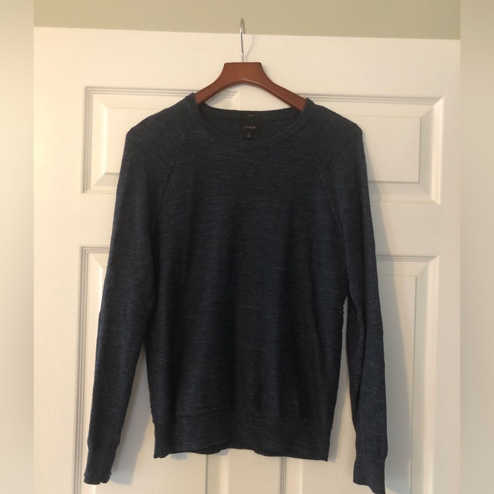 Men’s 100% Cotton Marled Blue Sweater